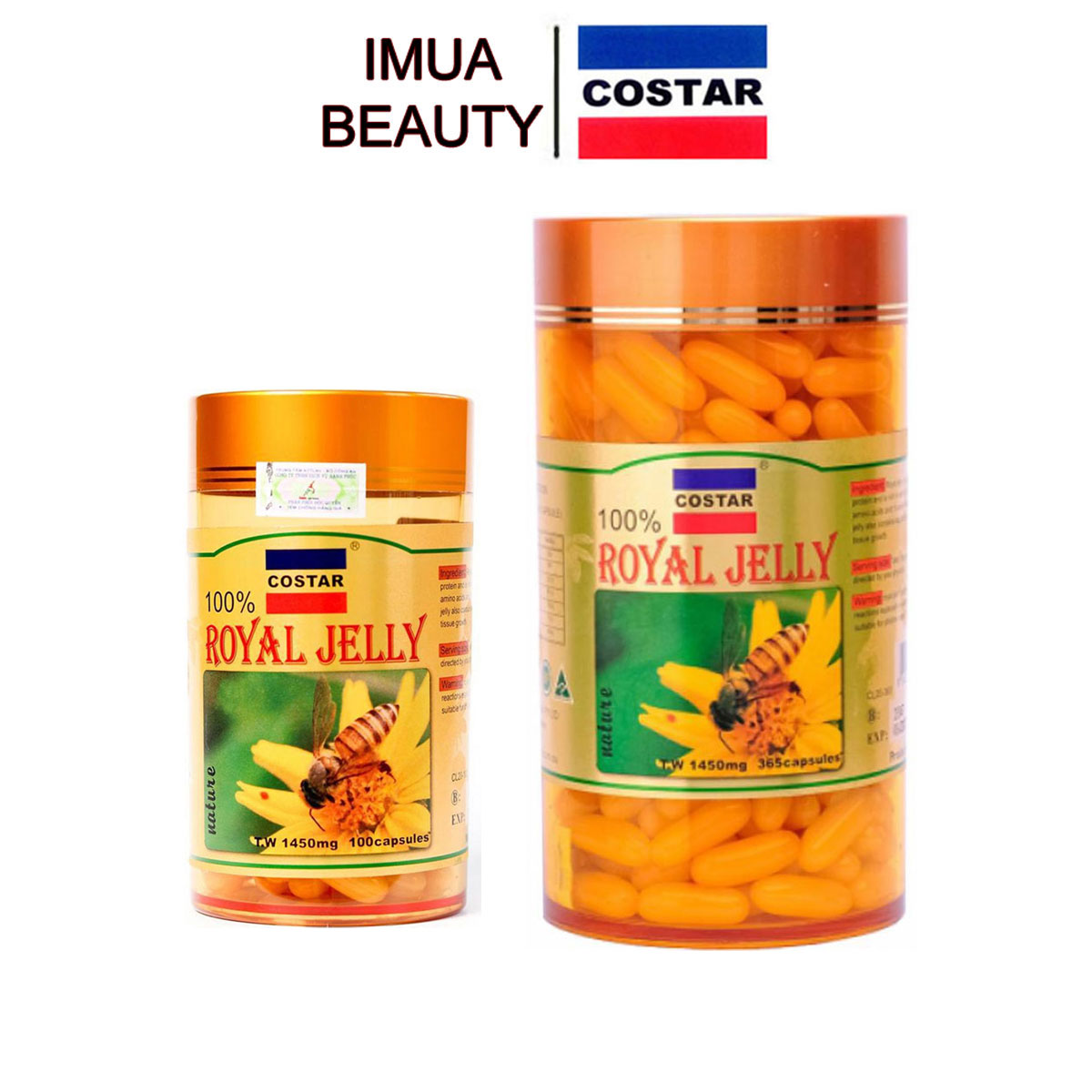 [Có tem phụ] Chính Hãng Viên Sữa Ong Chúa Costar Royal Jelly Soft Gel Capsules 1450mg