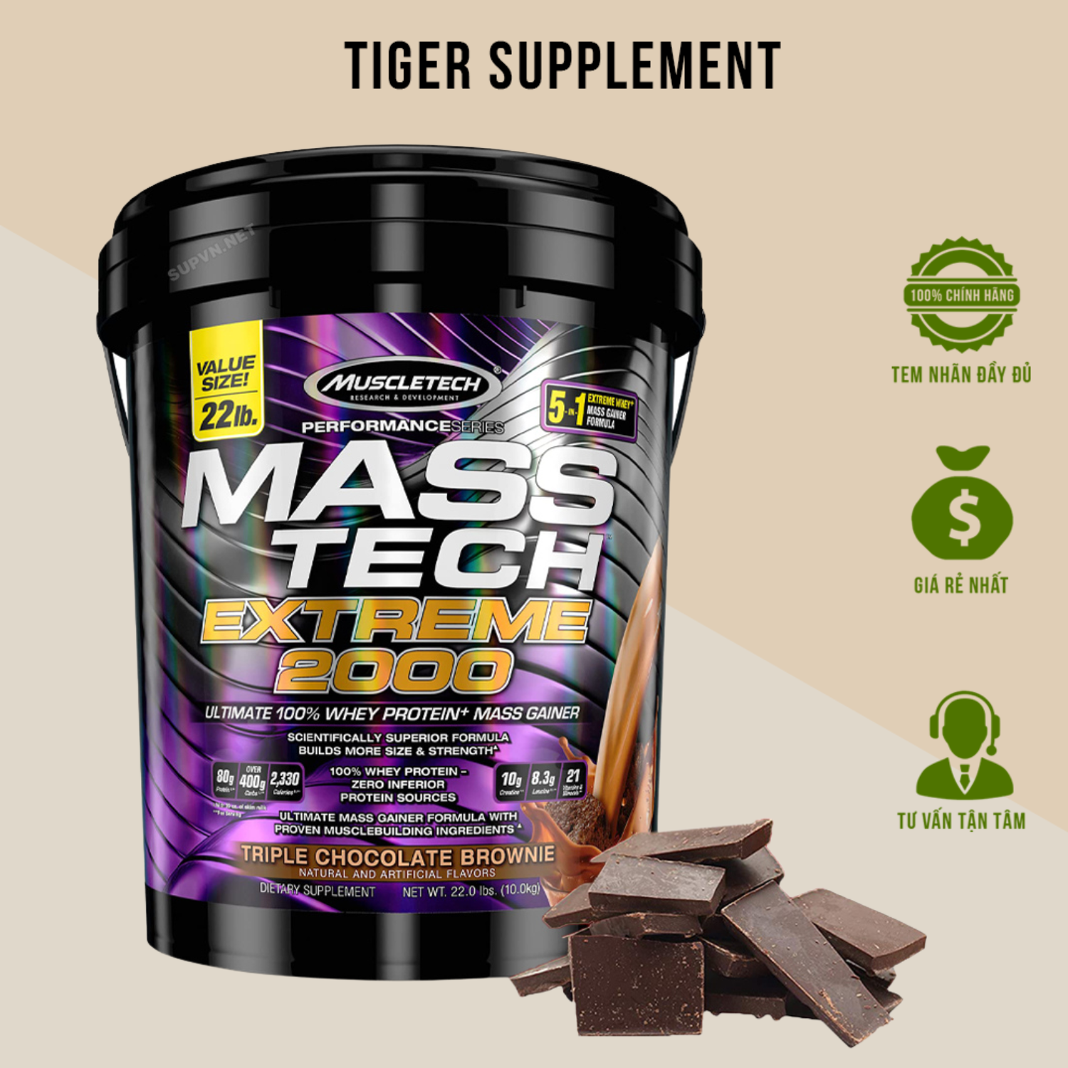 Mass tech extreme 2000 22lbs - Thực phẩm bổ sung hỗ trợ tăngcân tăng cơ