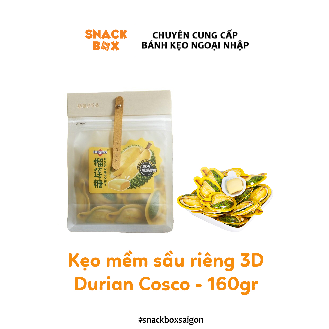 2 Loại Kẹo Mềm Sầu Riêng 3D Durian Toffee Cosco Thơm Ngon - Đài Loan