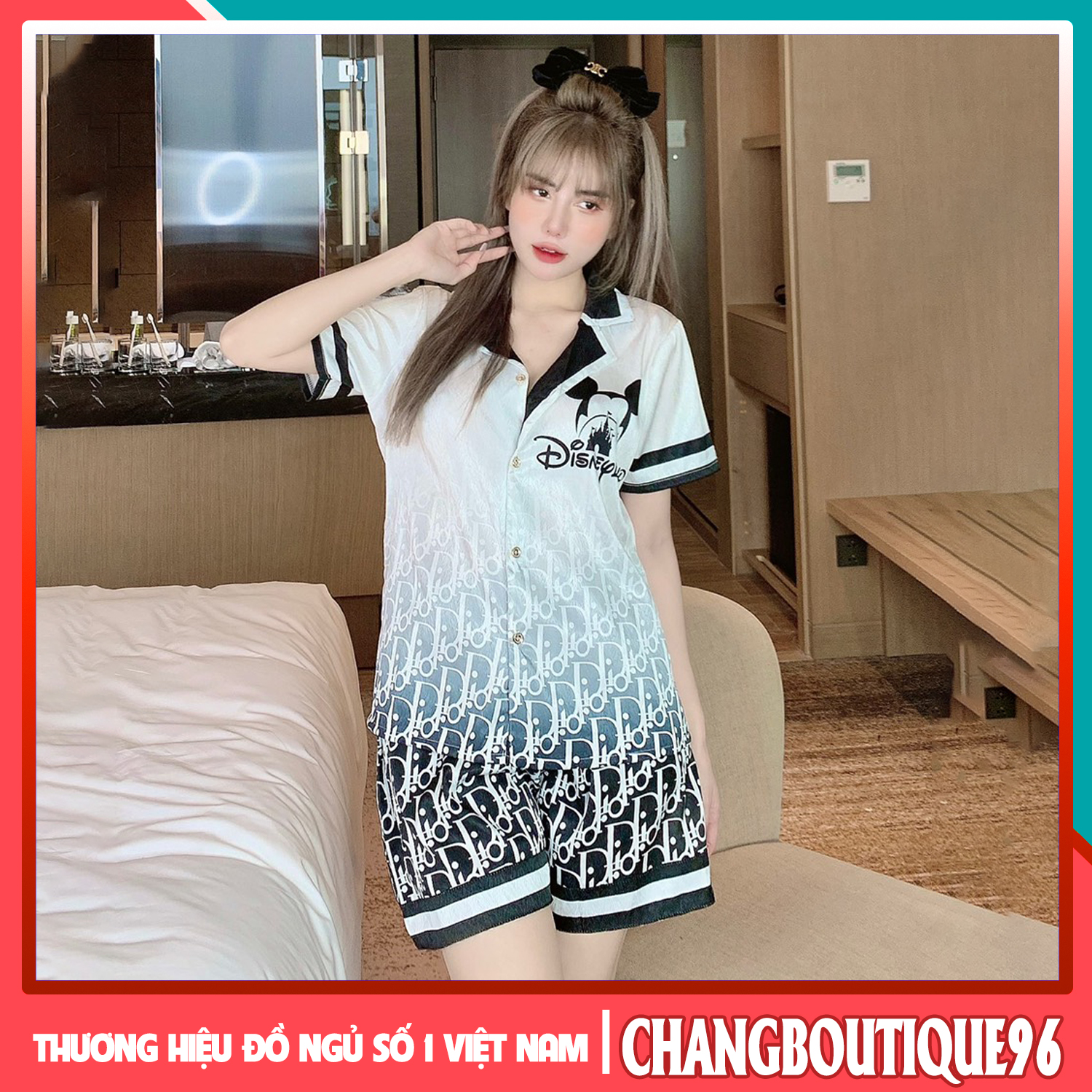 Bộ đồ ngủ pijama nữ mặc nhà cộc tay chất lụa xước di-or sang chảnh, bộ đồ ngủ nữ tay ngắn mùa hè mặc cực mát, bộ pijama lụa cao cấp cho nữ 42-62kg /1m52-1m65