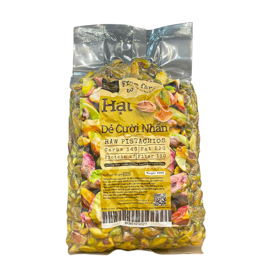 Hạt dẻ cười nhân tươi - raw pistachio kernel 500g