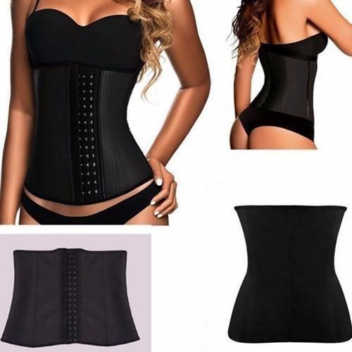 Đai nịt bụng siết eo định hình latex 9 xương thép chiều cao 25cm tặng thước dây đo eo