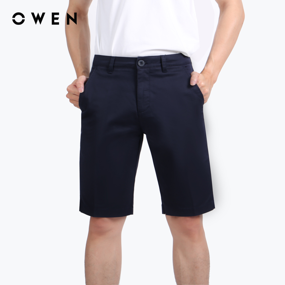 OWEN - Quần short Slim Fit SK220258 màu Navy chất liệu Cotton spandex