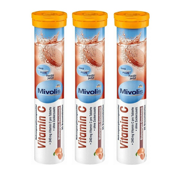 03 Hộp Viên sủi bổ sung vitamin C Das Gesunde Plus , (20 viên x 3) - Đức