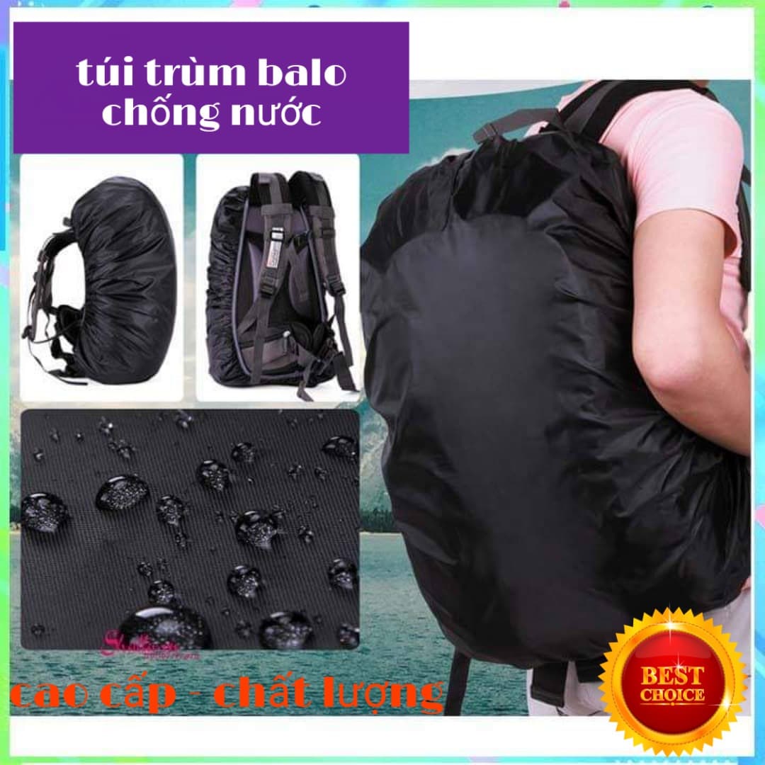 Túi trùm balo - túi trùm balo chống nước - Áo Trùm Balo đi mưa 25L loại cao cấp hàng xuất khẩu Satch màu ngẫu nhiên