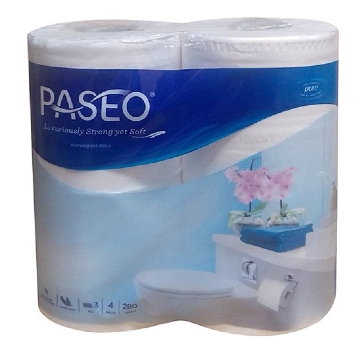 Giấy vệ sinh Paseo 4 cuộn in hoa cao cấp