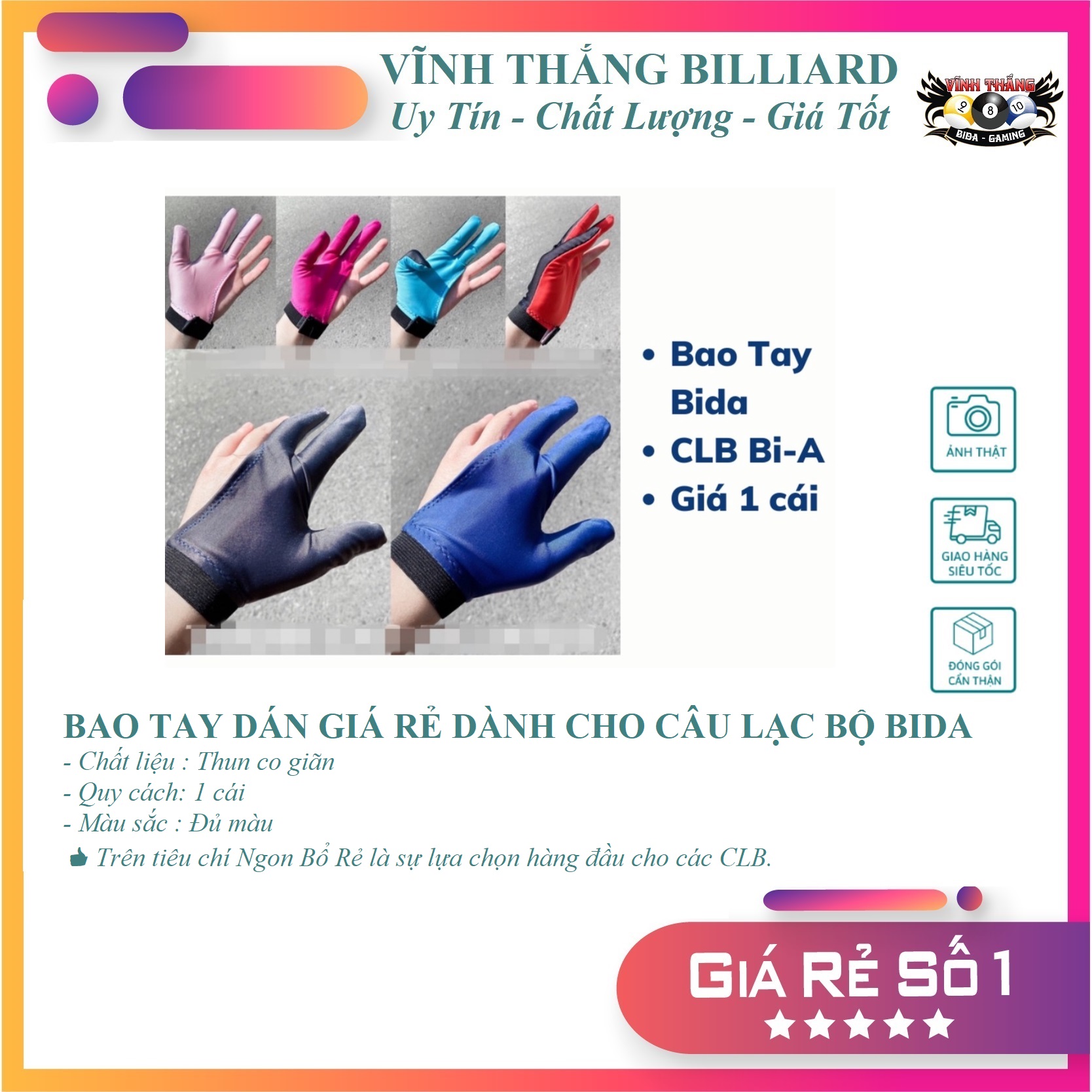 Bao tay bida bi-a găng tay bida - giá siêu rẻ dành cho clb