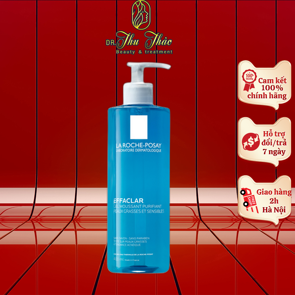 Sữa rửa mặt La Roche Posay Effaclar Purifying Foaming Gel làm sạch bụi bẩn, bã nhờn cho da dầu mụn 200ml, 400ml