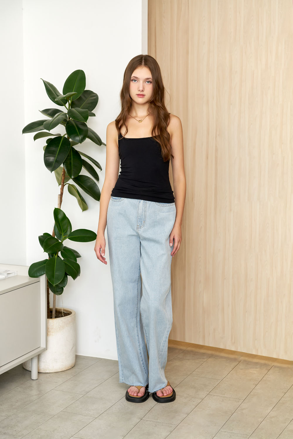Dottie - quần jeans ống rộng nữ dottie xanh nhạt - q0260