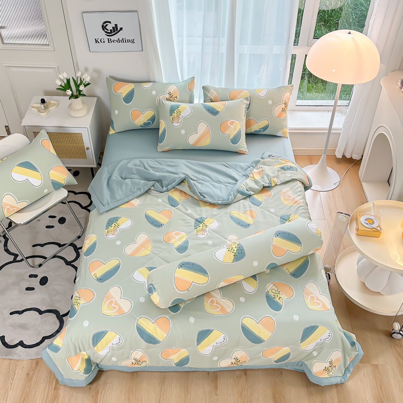 Set chăn ga gối đũi chăn chần hè thu tiện lợi nhiều mẫu xinh mềm mát