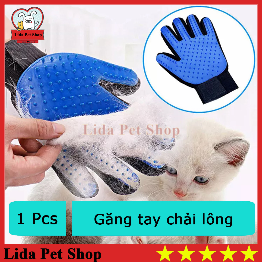 HN- (1 chiếc)  GĂNG TAY CHẢI LÔNG THÚ CƯNG (có thể bám dính lông chó mèo) chải lông và nhặt lông chó mèo, phụ kiện cho chó mèo