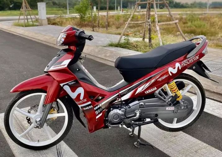 Tem sirius 110 xăng cơ movistar trắng dán xe đỏ
