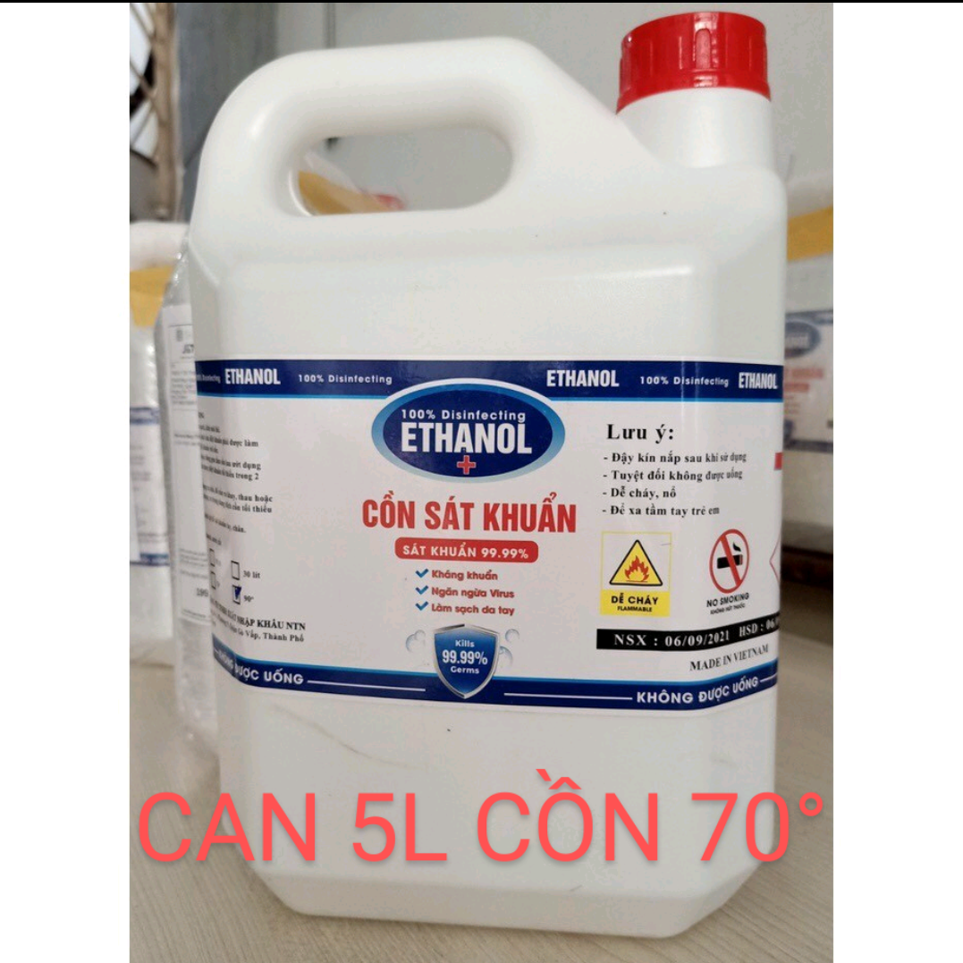 [Hàng chính hãng] Can 5L cồn 70° sát khuẩn từ nhà sản xuất cồn lớn nhất Việt Nam