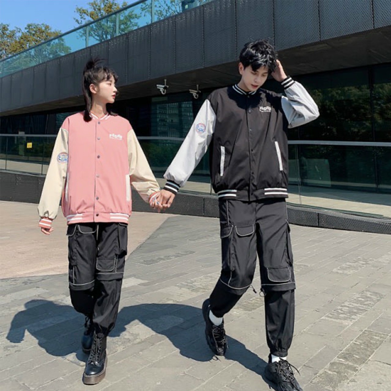 [HCM]Áo Khoác Dù Bomber Nam Nữ Phối Cúc Bấm Kiểu Dáng Phong Cách Bóng Chày Hot Trend Mặc 4 Mùa .Tp