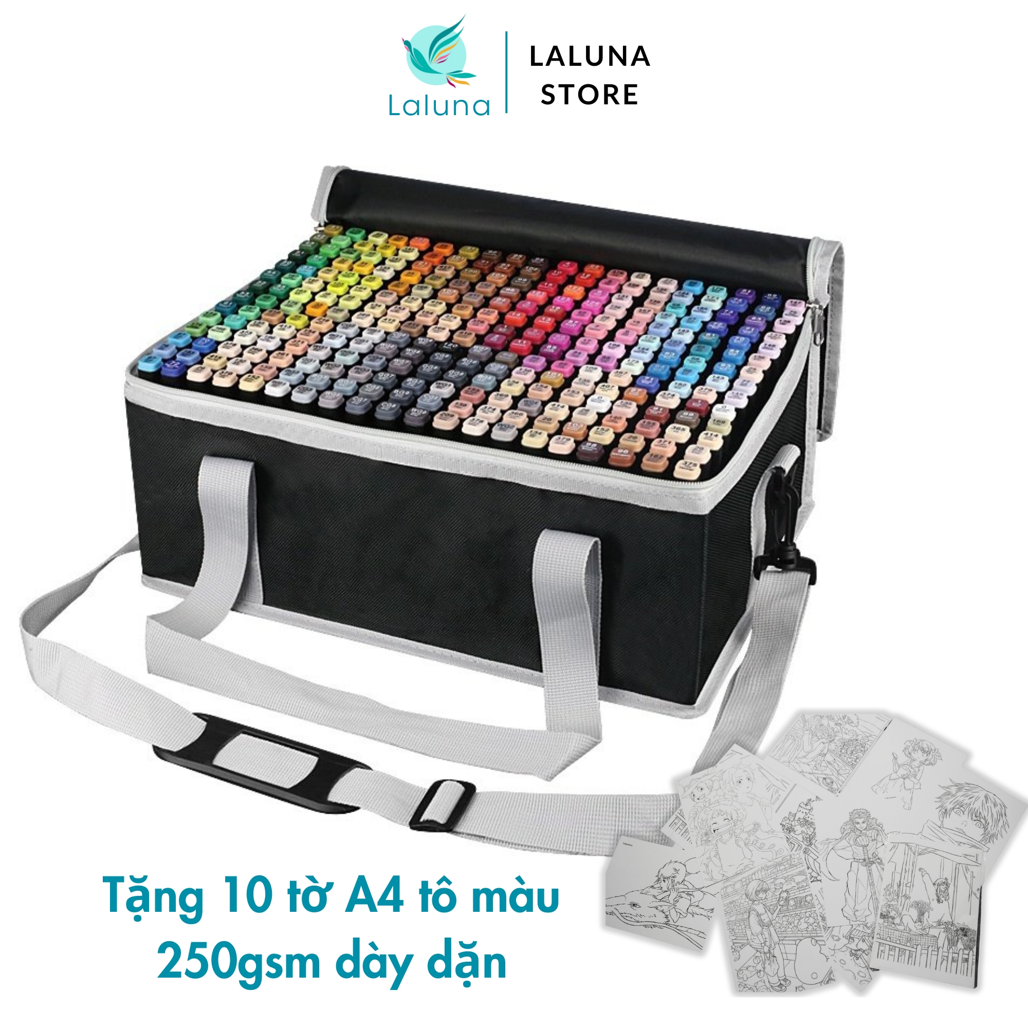 Bộ bút màu vẽ marker full 204-262 màu siêu to khổng lồ - b64