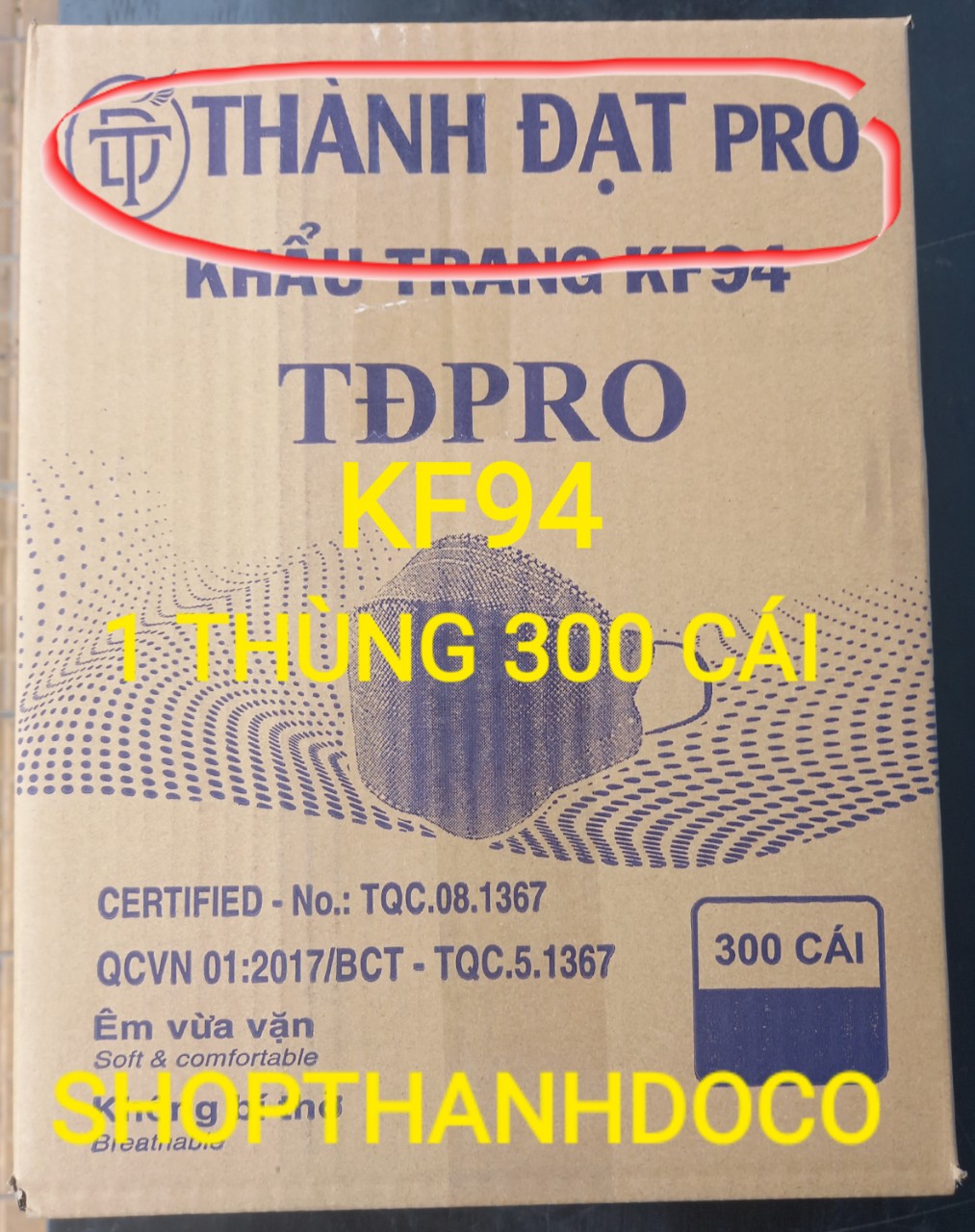 Khẩu trang kf94 thành đạt trắng