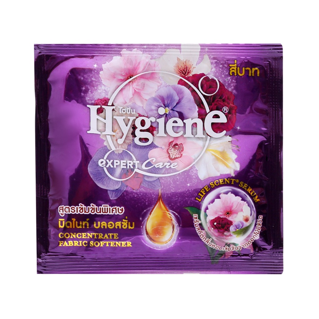 12 gói Nước xả vải Hygiene Expert Care cam 20ml