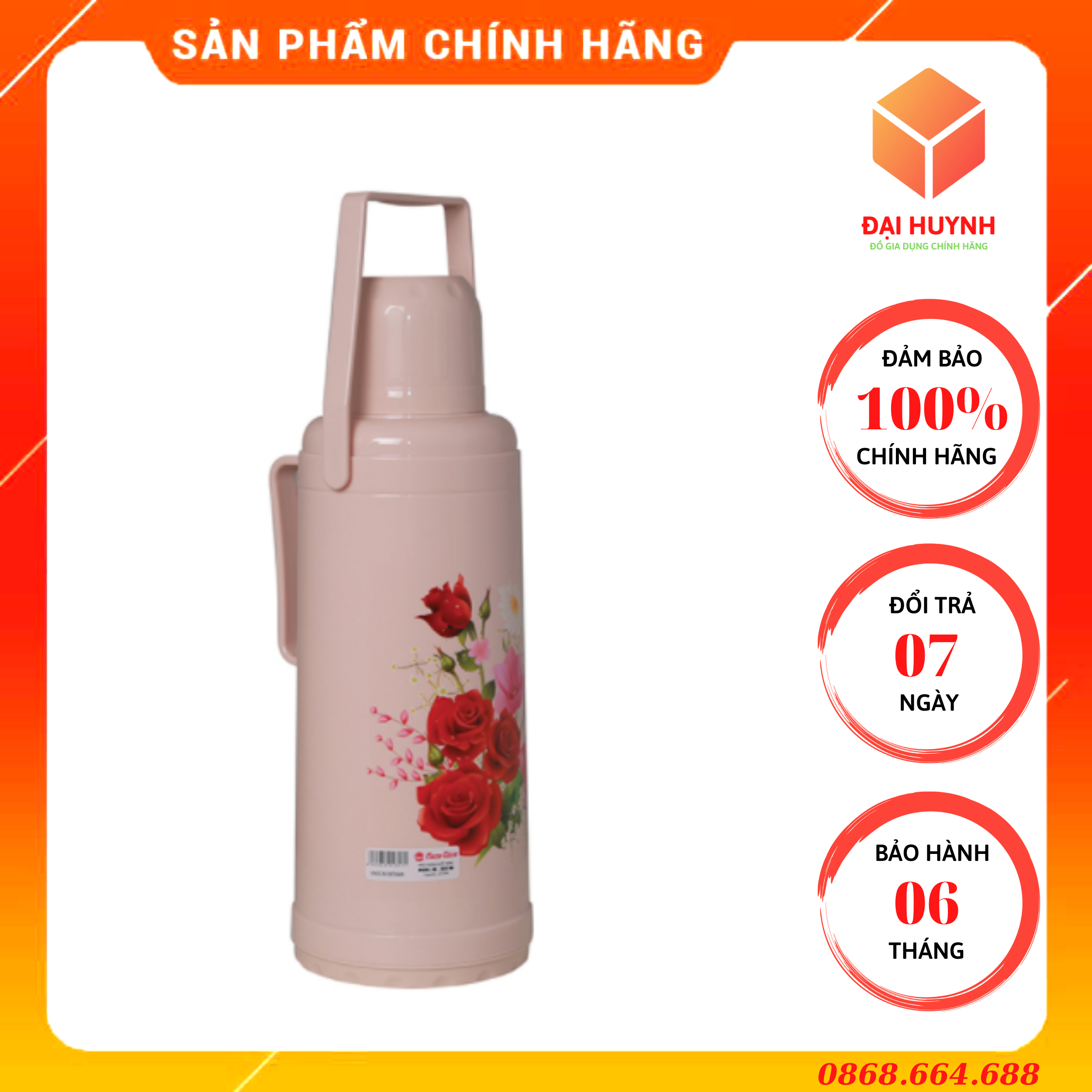 Bình thủy, phích đựng nước, bình giữ nhiệt 2000ml cao cấp rạng đông rd 2035 n6.x