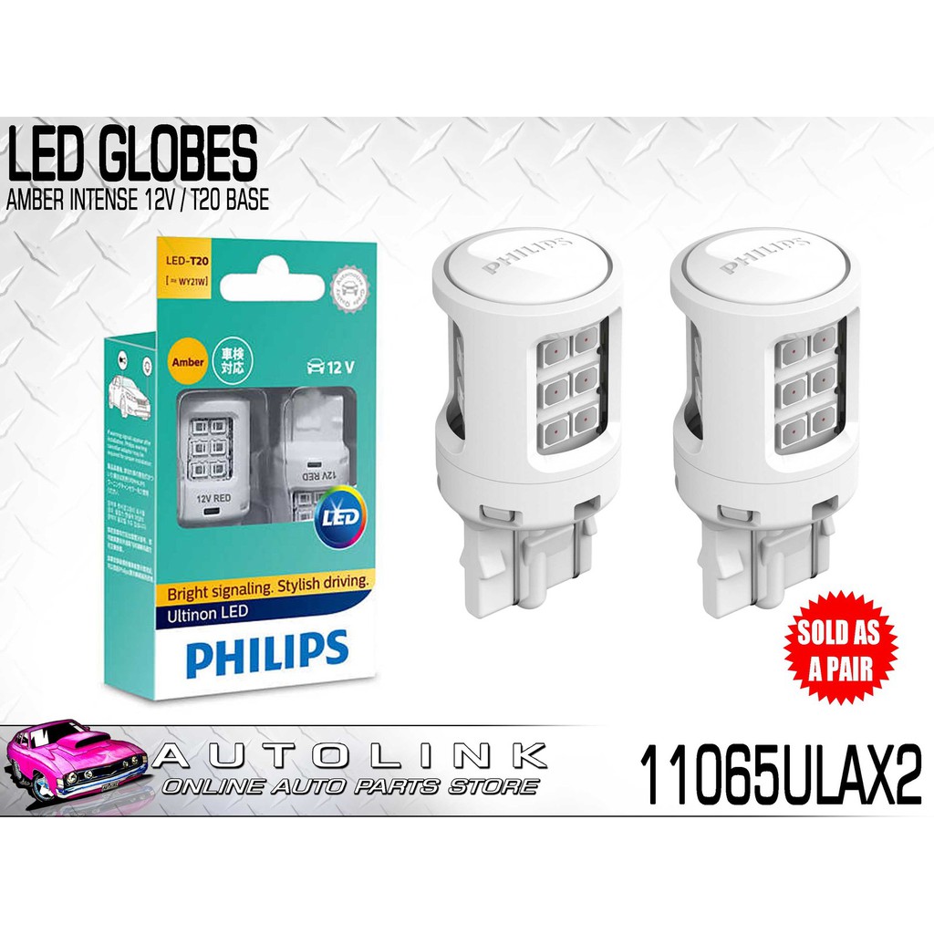 Bóng đèn ô tô philips bóng đèn xe hơi đèn xi nhan ô tô philips led t20 vàng | w21 11065ulax2 12v vàng hổ phách