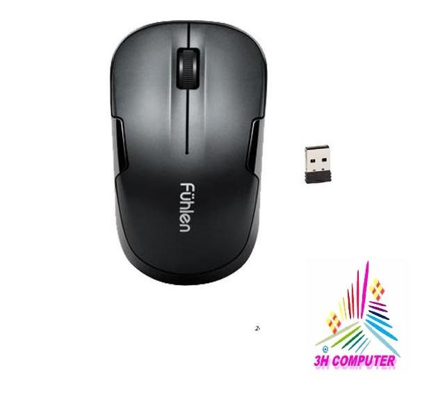 (HCM) Chuột không dây cao cấp Fuhlen A06-Đen- Kết nối cổng USB cách xa 10M dùng cho tivi máy tính PC Laptop anroid tivi box