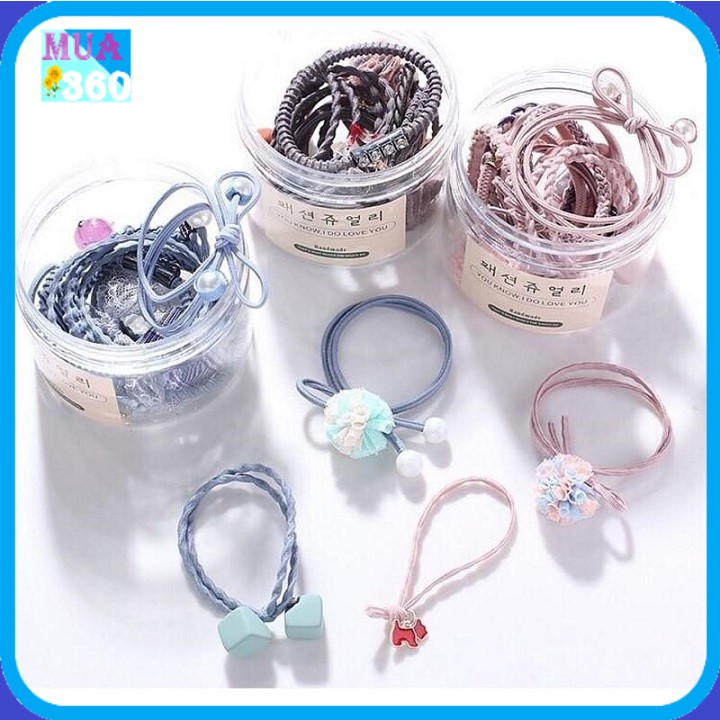 Hộp chun buộc tóc 12 chi tiết