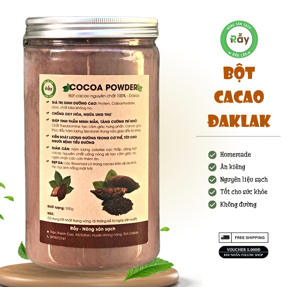 Bột cacao đaklak nguyên chất 100% loại cao cấp