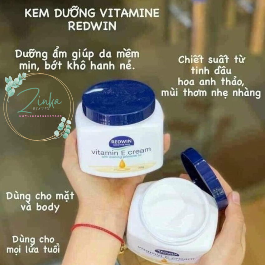 Kem da mềm mịn redwin vitamin e cream 300g úc