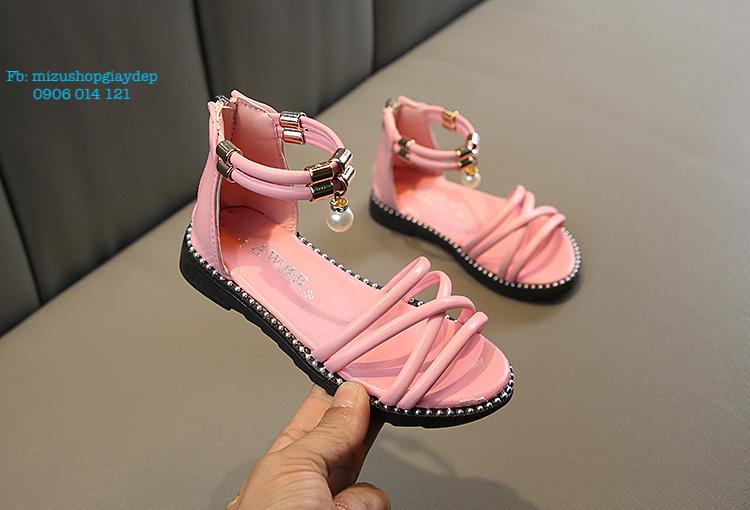 Sandal bé gái da mềm size 25 đến 37 mã 1217 màu hồng đậm