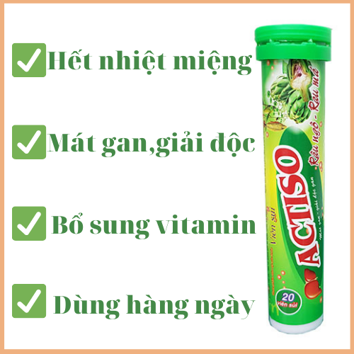 Thanh nhiệt giải độc gan, giảm mụn nhọt, mẩn ngứa, rôm sẩy, bảo vệ gan - Viên sủi Actiso Plus Trường Thọ - Ống 20 viên
