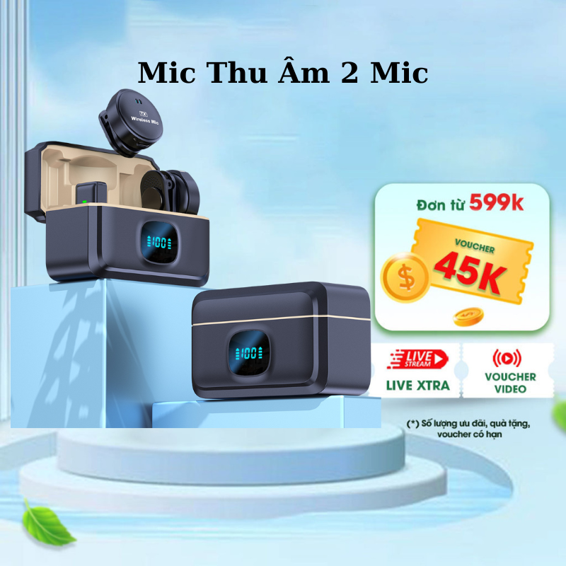 Micro Không Dây Cài Áo Thu Âm Cho Điện Thoại Mic Thu âm Livestream Không Dây Mini Cho Iphone Ipad Android - Sunny Store 88