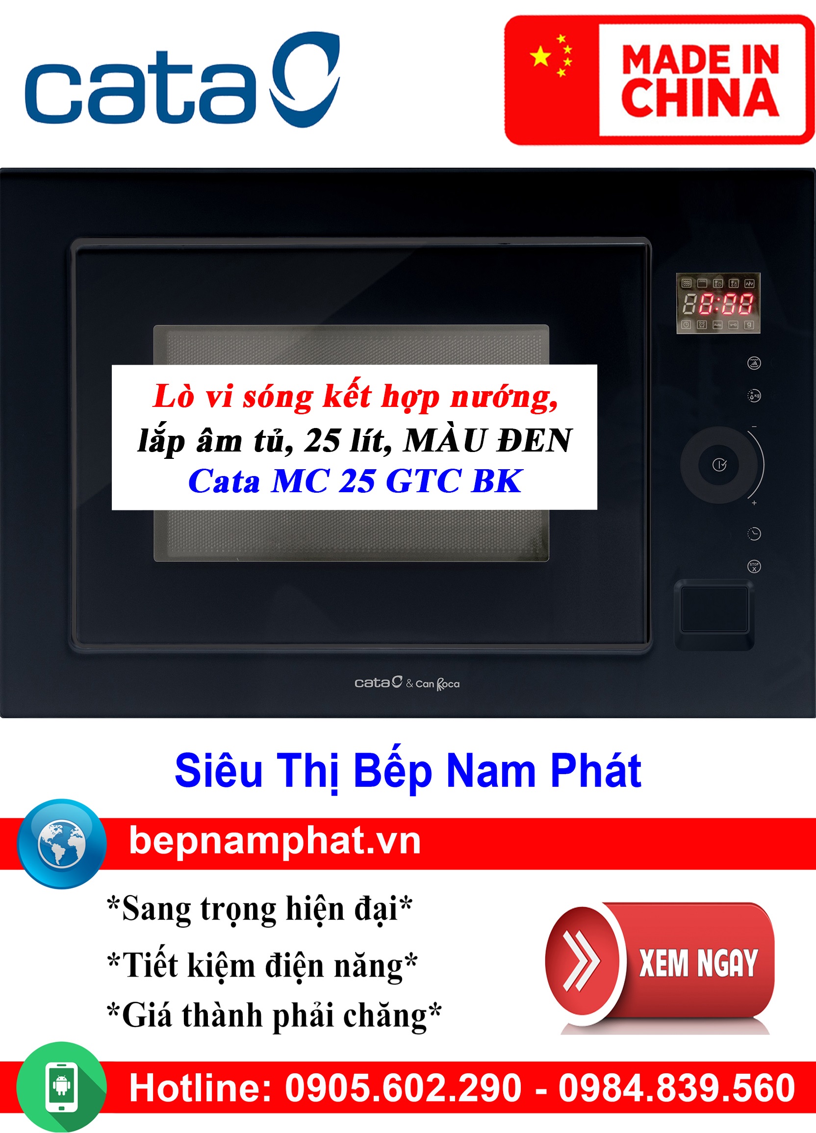 Lò vi sóng kết hợp nướng lắp âm tủ Cata MC 25 GTC BK sản xuất Trung Quốc, lò vi sóng, lò vi sóng có nướng, lò vi sóng mini, lò vi sóng sharp, lò vi sóng điện mini, lò vi sóng aqua, lò vi sóng nhỏ
