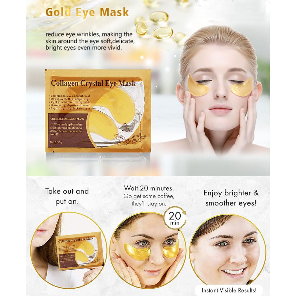 Mặt nạ mắt collagen crystal eye mask loại bỏ thầm quầng mắt, xóa nếp nhăng bọng mắt, hốc mắt săn chắt căn mịn _ LaShiNo