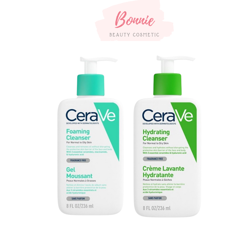 Sữa rửa mặt cerave facial cleanser, sữa rửa mặt cho da dầu, da khô, bonnie shop beauty