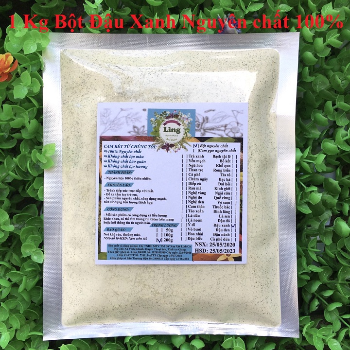 Bột Đậu Xanh 500g-1Kg có giấy VSATTP và ĐKKD nguyên chất thiên nhiên 100% dùng để đắp mặt đa công dụng