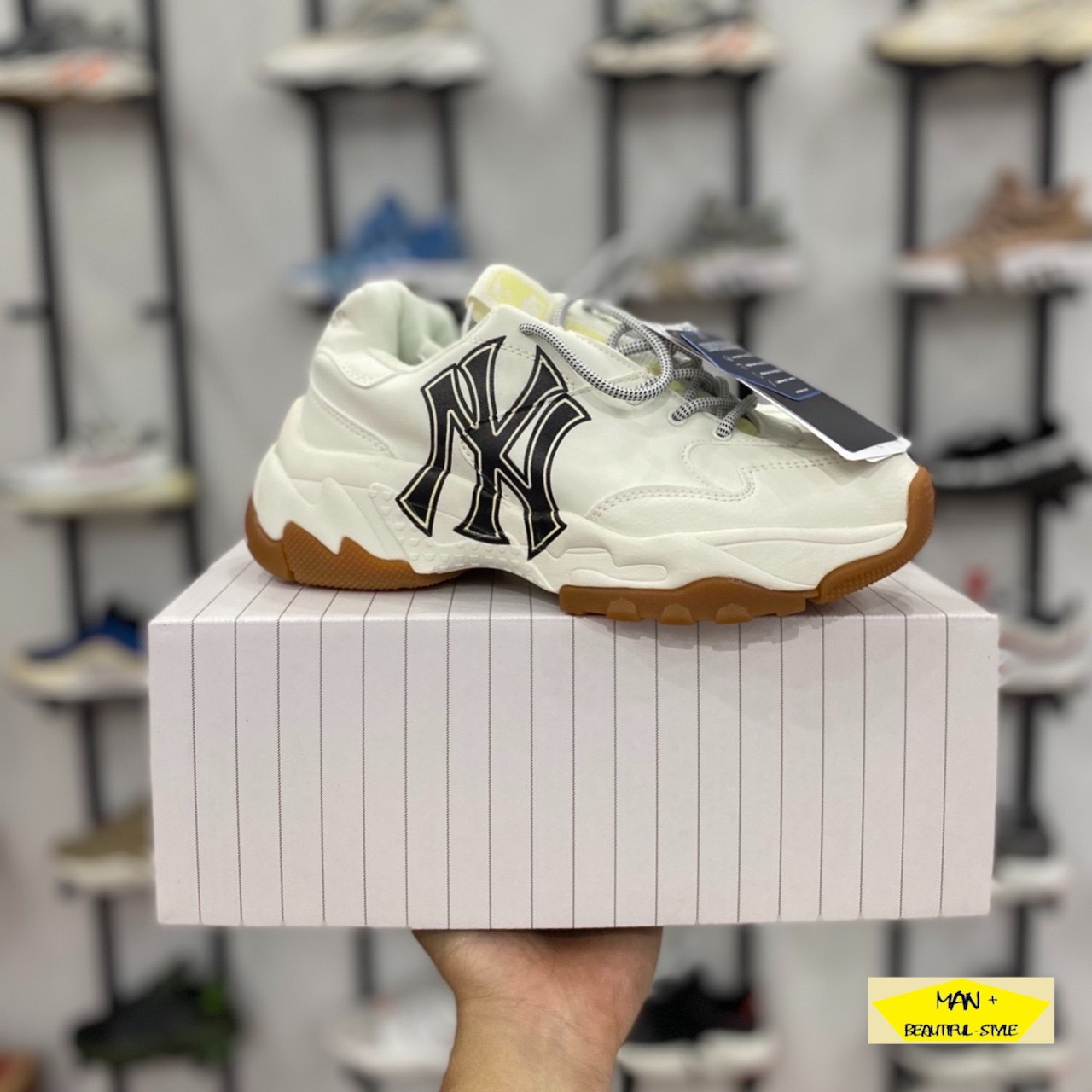 ( SALE CỰC SỐC) Giày thể thao MLB BIG BALL CHUNKY P đế nâu