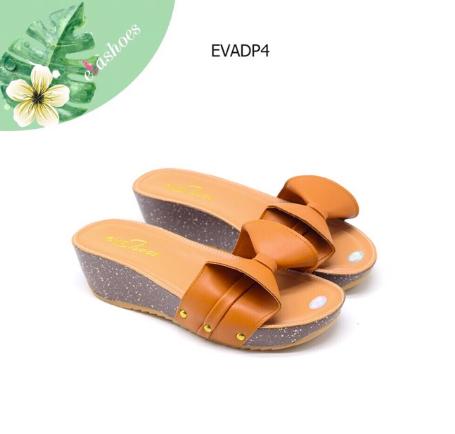 Guốc đế xuồng quai ngang phối nơ da tổng hợp 5cm evashoes – evadp4