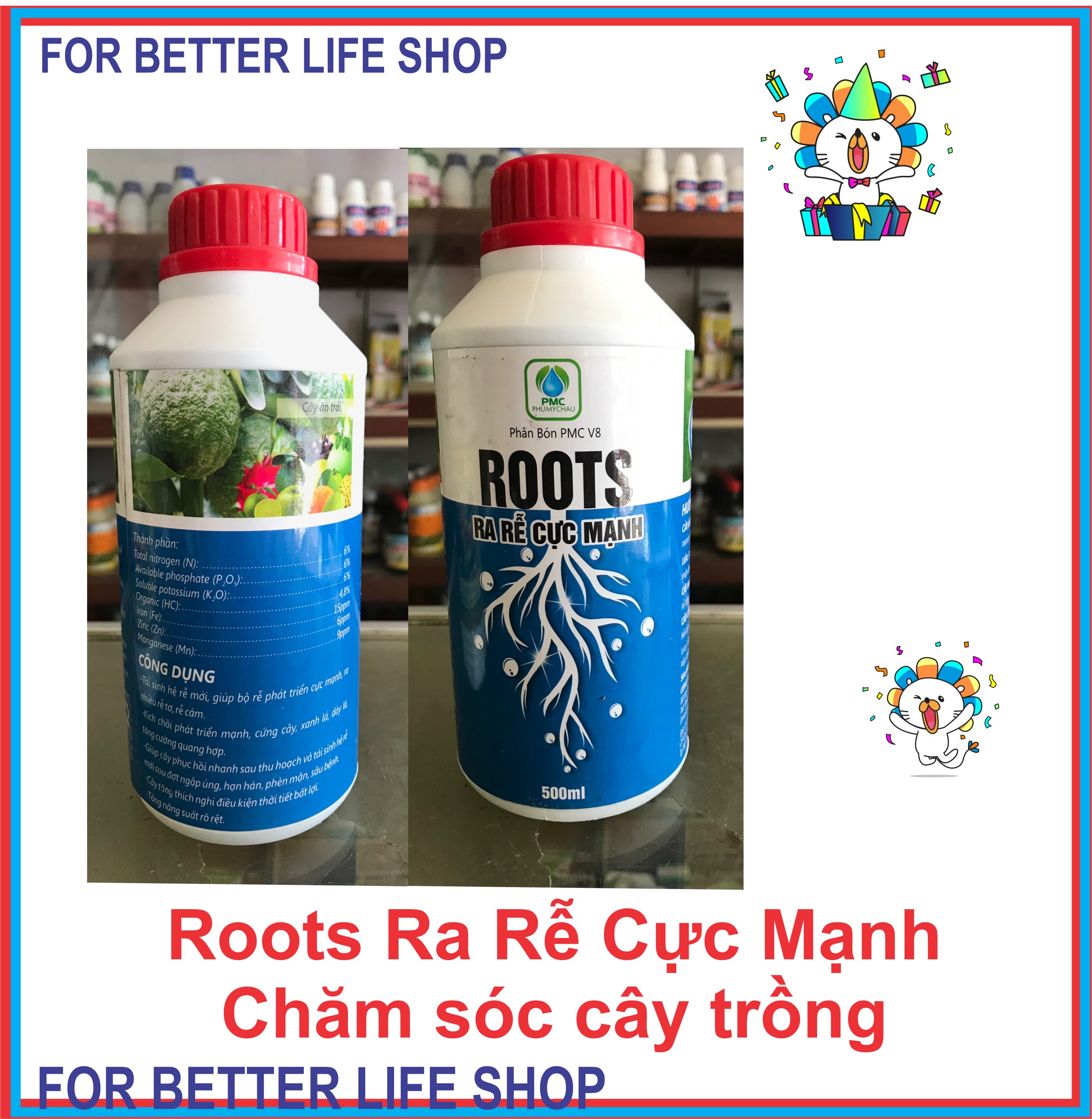 Phân bón lá ra rễ cực mạnh roots chai 500ml