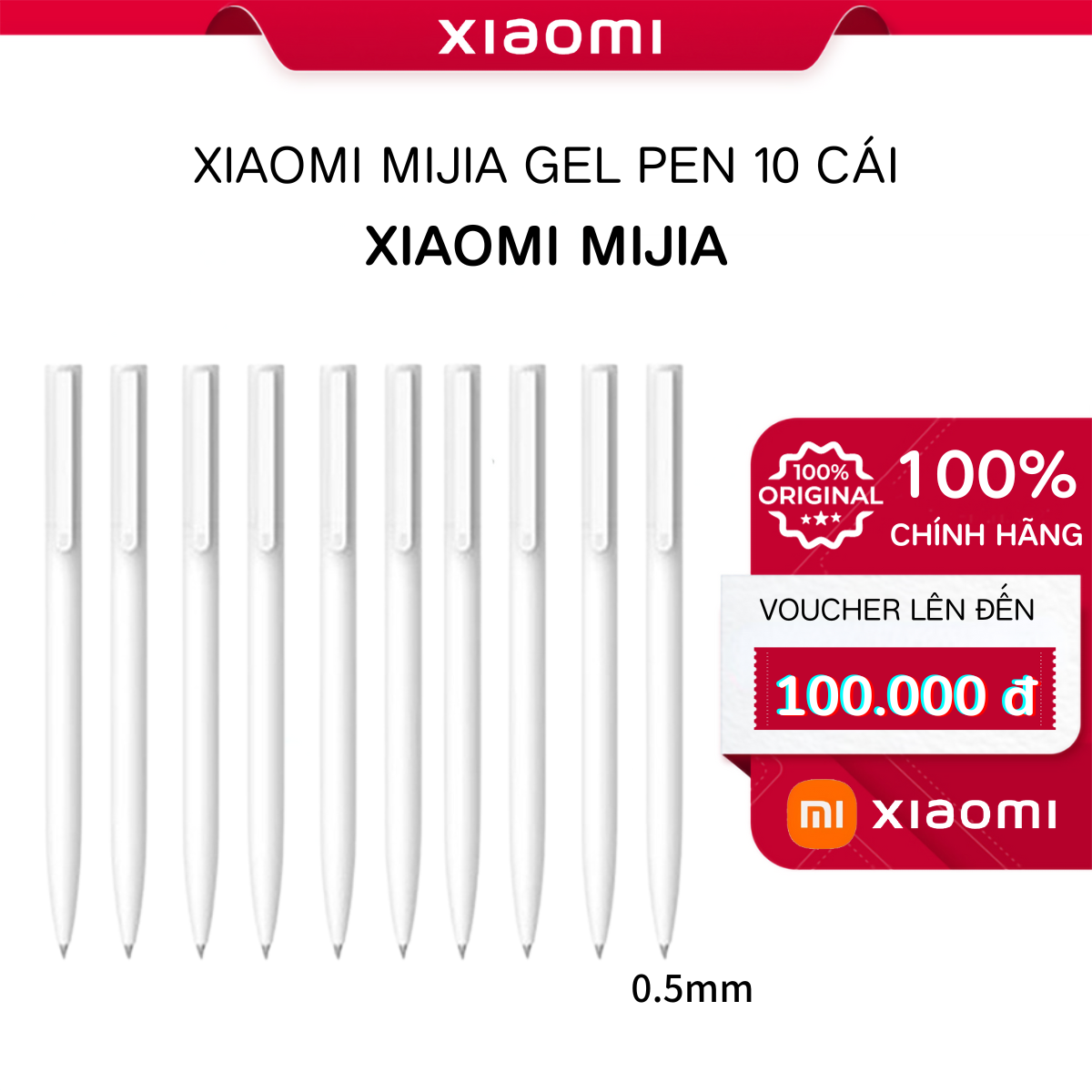 Xiaomi Gel pen 10 cái 0.5mm mực đen nhấn bút nhật bản mikuni mực mịn viết văn phòng phẩm trường văn phòng phẩm - Mi Smart Life