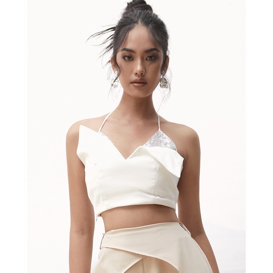 Áo croptop 2 dây kim sa