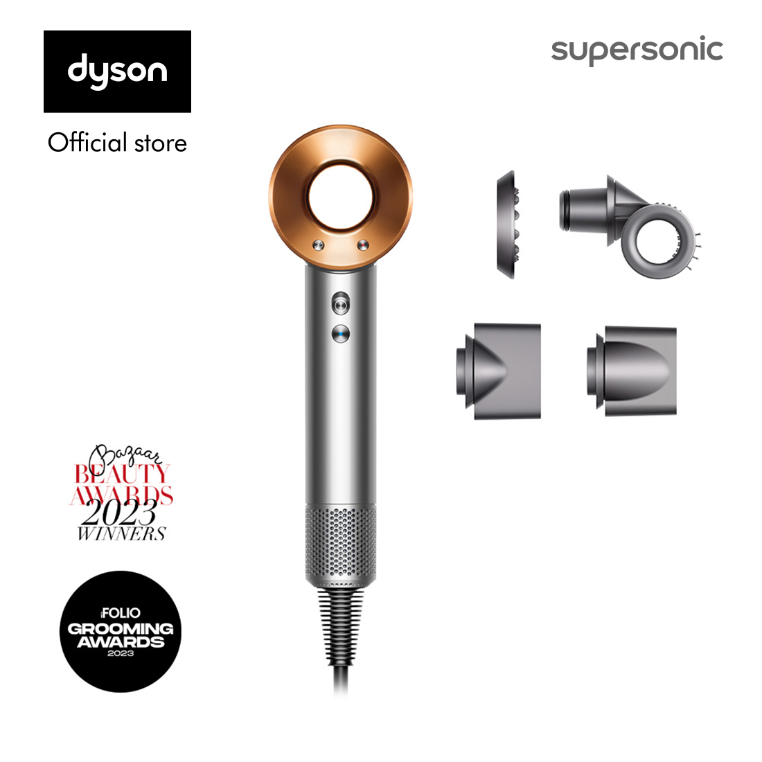 [CHỈ 10.10: Voucher 14% Tối đa 2 Triệu] Máy sấy tóc Dyson Supersonic HD15 (Xám/Vàng Đồng)
