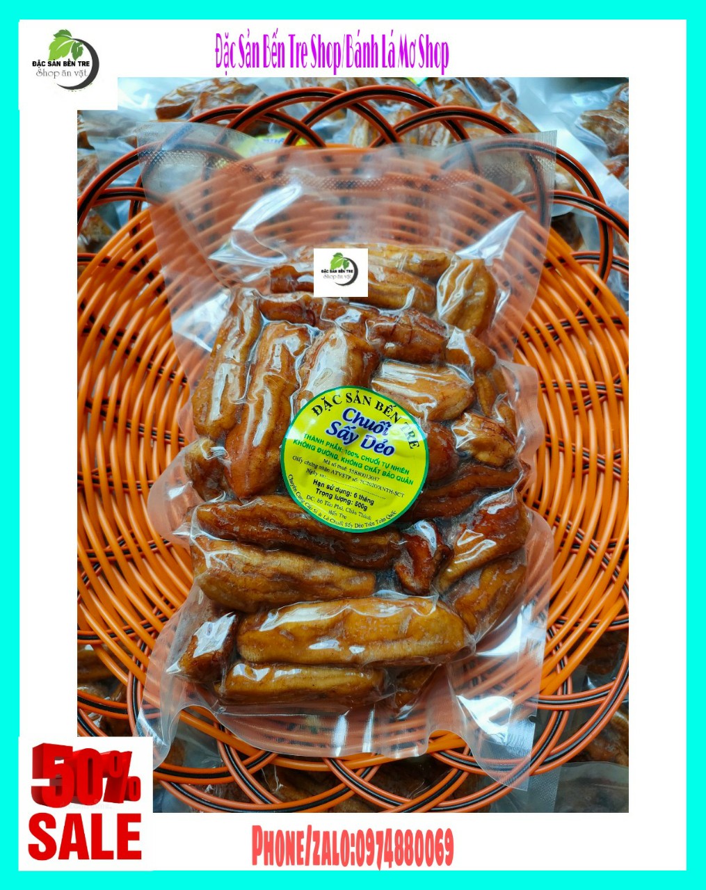 1kg chuối cao sấy dẻo Bến Tre loại 1