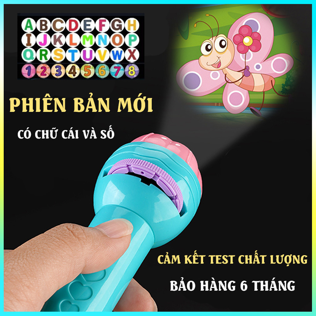 Đèn Pin Chiếu Hình Cho Bé Sắc Nét full 80 Hình Khác Nhau cho bé - Hàng loại 1 có hộp