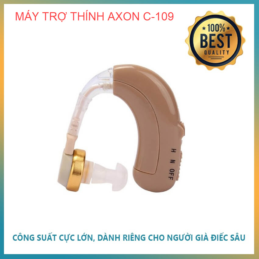 Máy trợ thính axon c-109 khuếch đại âm thanh tần số 300 - 4500hz - sử dụng pin sạc. máy trợ thính axon c109 đeo vành tai