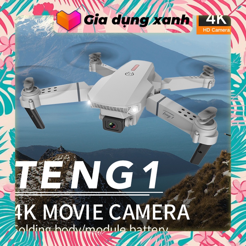 Flycam E88 Pro Drone 4K HD Camera Kép Có Định Vị 1080P WiFi Pin Khỏe Bay Xa 200M Máy bay.có thể chuyển đổi góc nhìn tự do, được trang bị ba pin cho thời lượng pin.200 mét điều khiển siêu xa