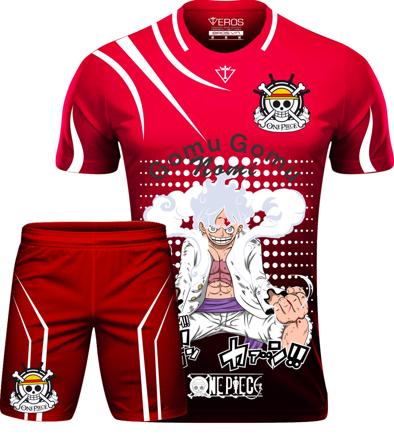 Đồ thể thao áo bóng đá Luffy đỏ