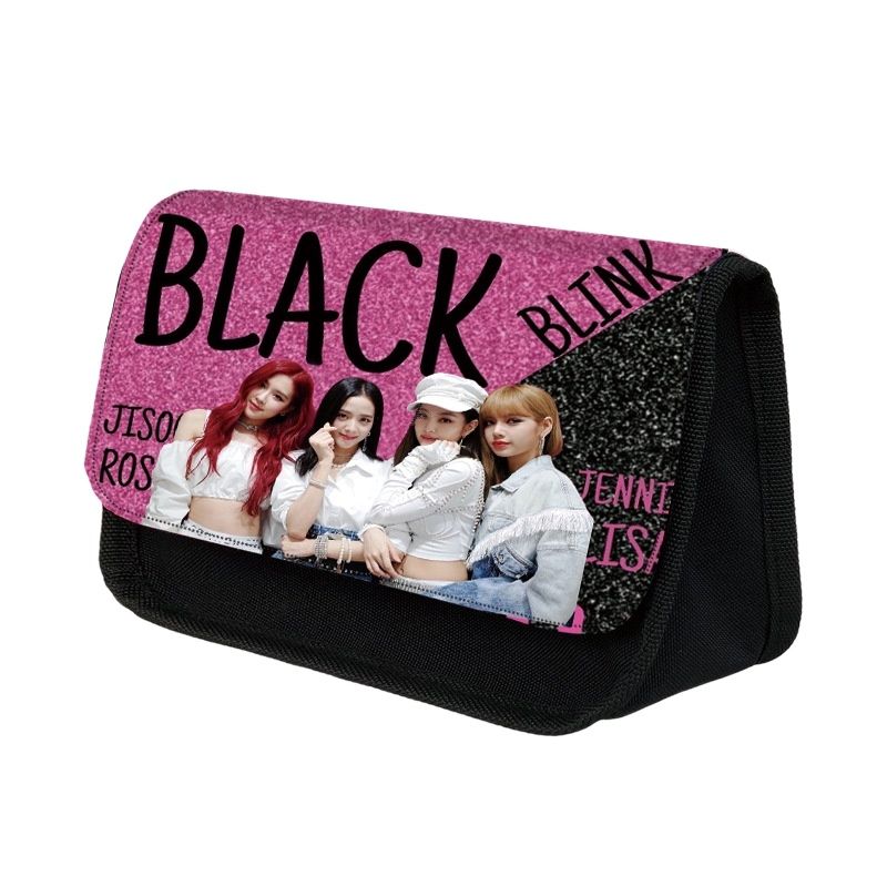 Túi đựng bút bằng polyester hai lớp hình tam giác phong cách blackpink hàn quốc cỡ lớn gp1 pg1