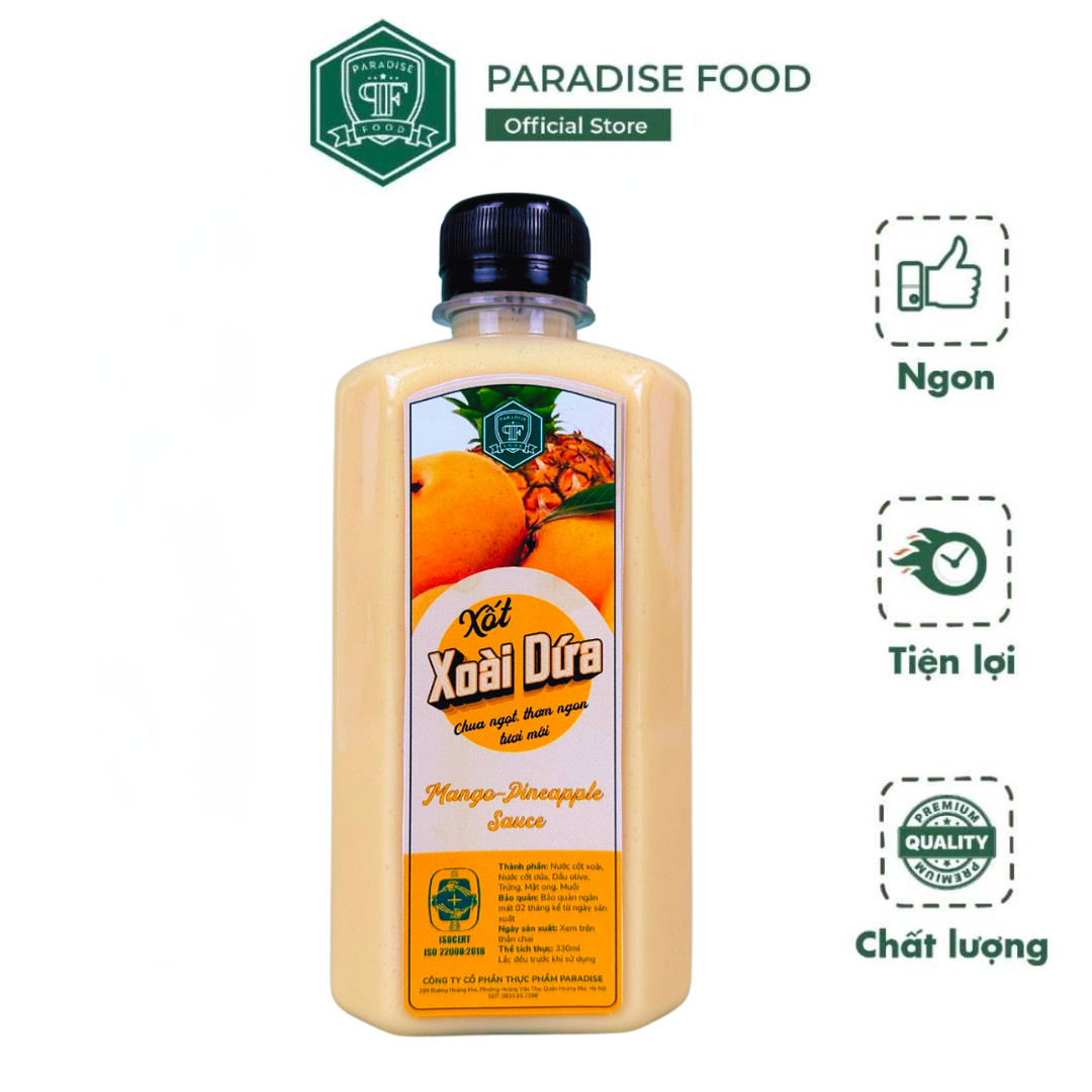 Xốt Xoài Dứa Paradise, xốt salad - chai 330ml - Dùng cho các món salad rau, hoa quả.