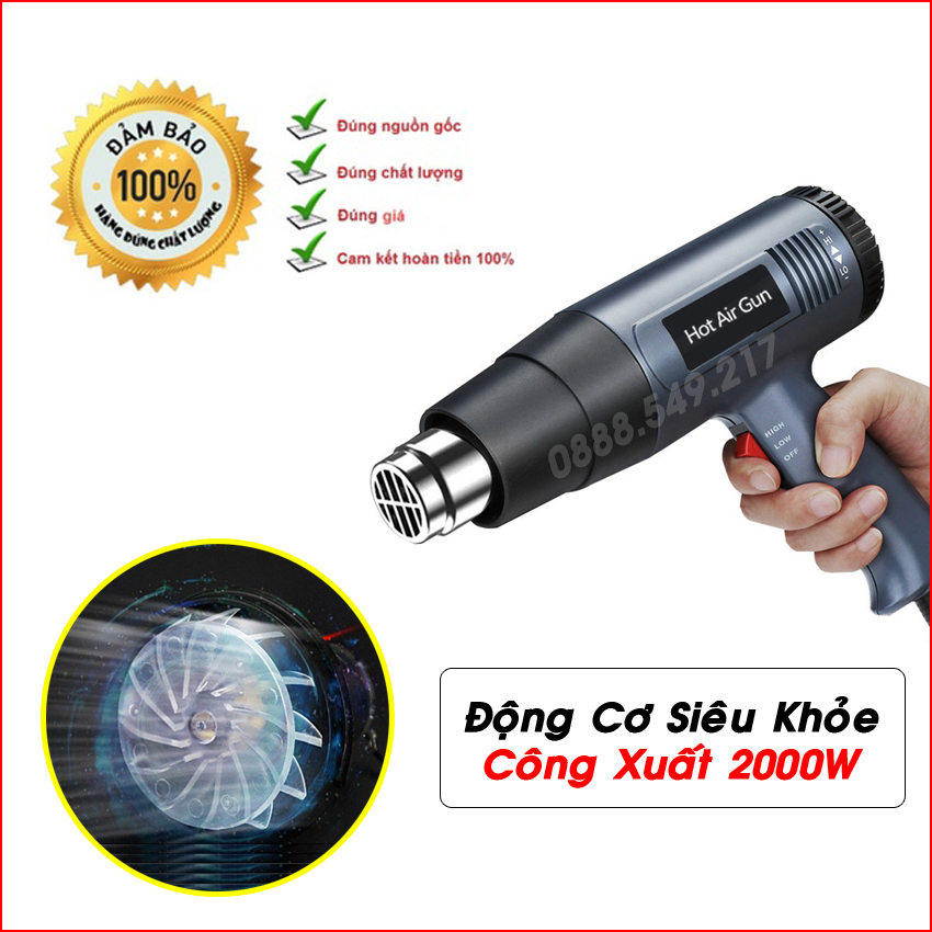 Máy khò hơi nóng Talon 2000w hàng Công Ty , khò nhiệt, bọc màng co giỏ quà tết, dán decal