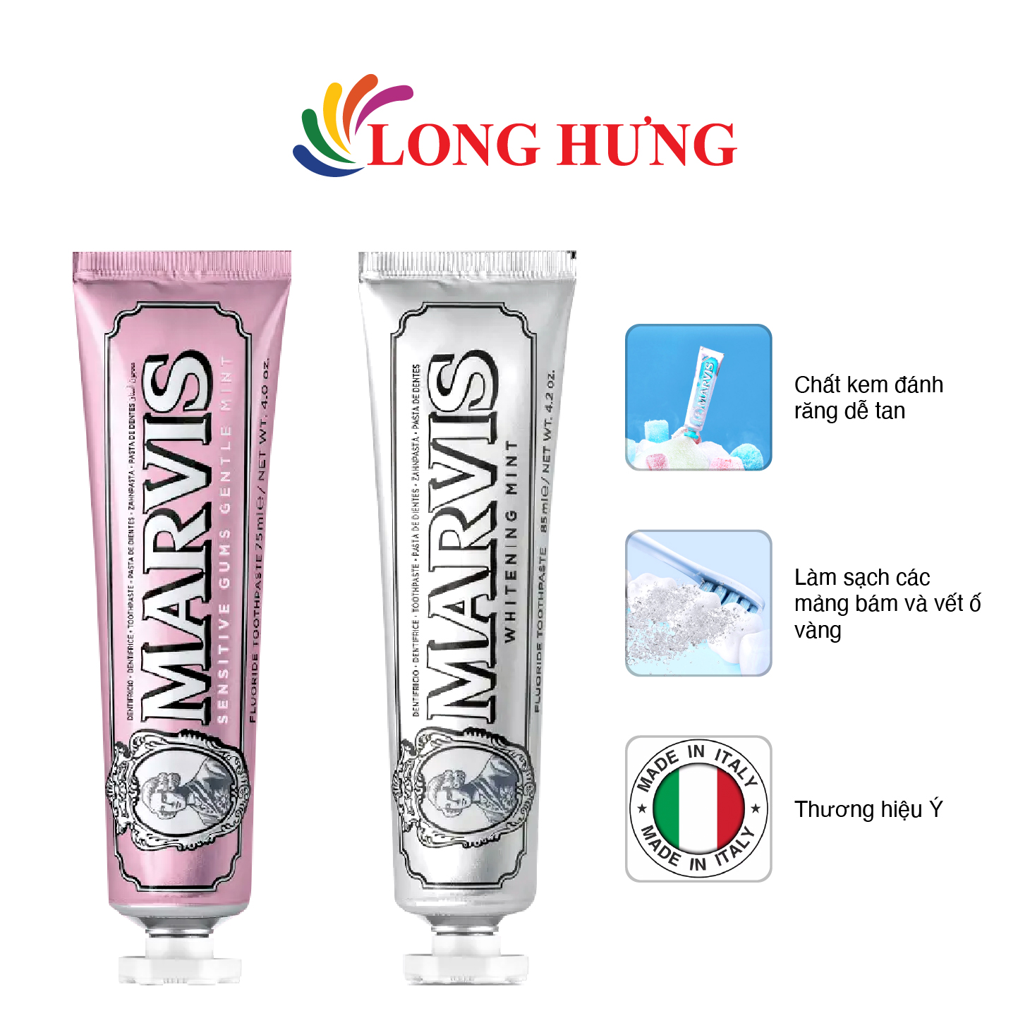 Kem đánh răng Marvis  75ml 85ml  - Hàng chính hãng 