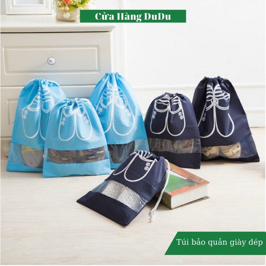 Túi Bảo Quản Giày Dép Chống Bụi Bẩn [COMBO 5 CHIẾC] Túi Vải Đựng Giày Có Dây Rút NC5034